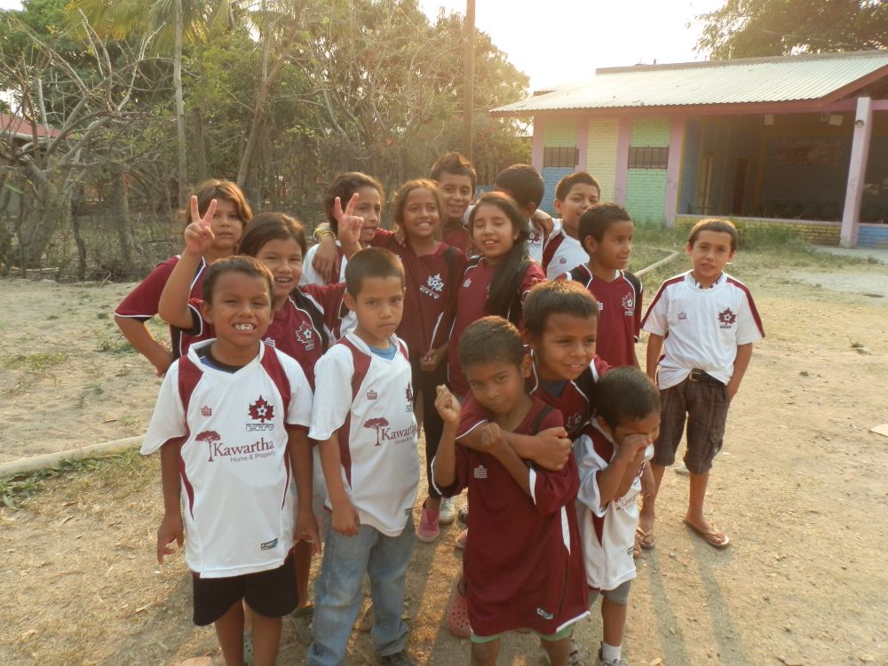 Honduran children are thrilled to wear PCSA colours