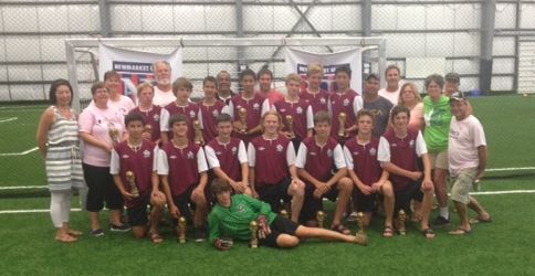 PCSA U15 Boys Maroon team and parents in Newmarket