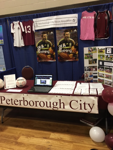 PCSA booth at Peterborough Sports Expo (Oct 3, 2015)